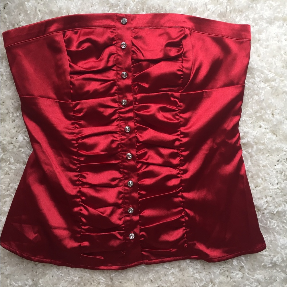 Shiny Red XOXO Tube Top
